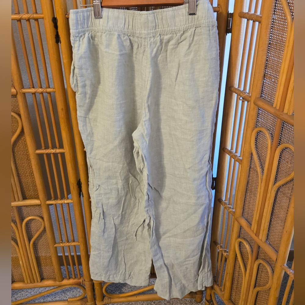 Tahari Light Sage Linen Pants - Picture 3 of 3
